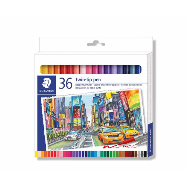 Staedtler - Twin Tip Fibre Pens, 36 pc (3200 C36)