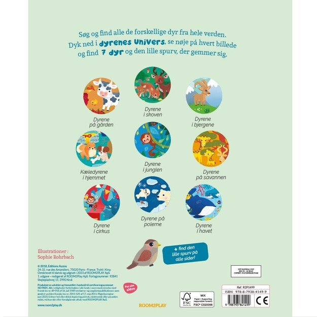 Forlaget Room2Play - Search and Find - Animals (Danish) - (R2P1499)