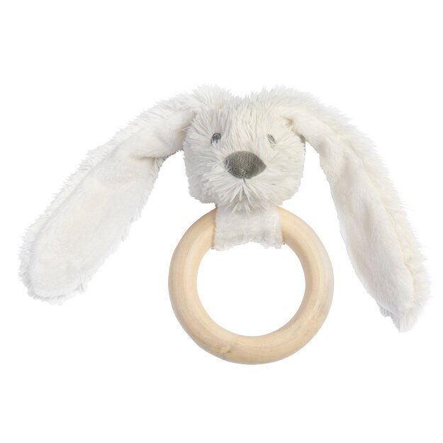 Happy Horse - Rabbit Richie Wooden Teething Ring - 12 cm - Ivory - 133192