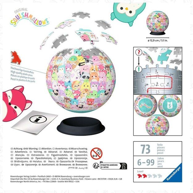 Ravensburger - Puzzle Squishmallows 3D Ball 72p