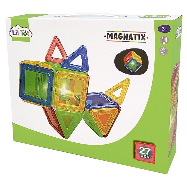 Magnatix - Magnetic Tiles with light  27 pcs - (90159)