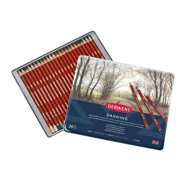 Derwent - Drawing pencils, 24 Tin