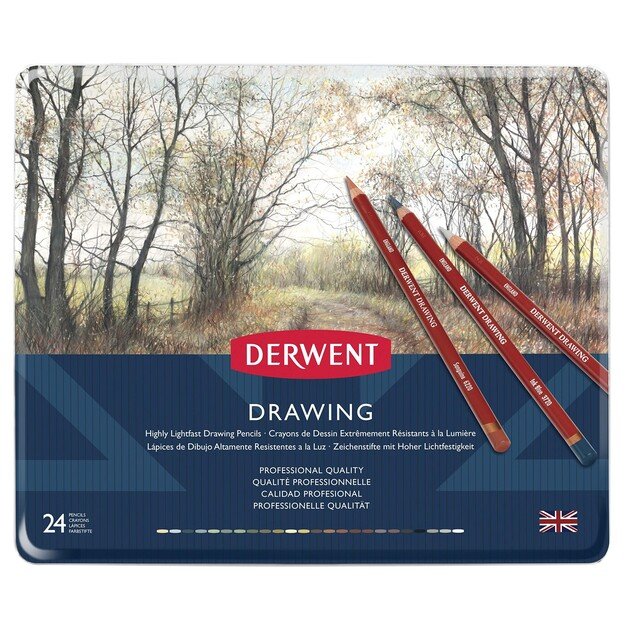 Derwent - Drawing pencils, 24 Tin