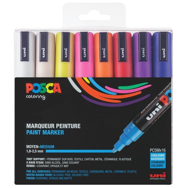 Posca - PC5M - Medium Tip Pen, 16 pc