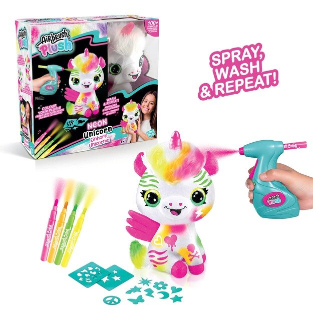 Airbrush Plush - Neon Unicorn (111024)