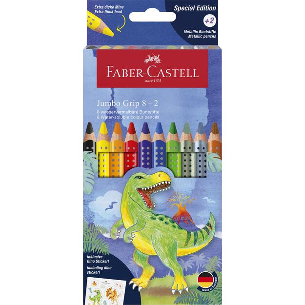 Faber-Castell - CP Jumbo Grip dino 8+2 cardboard wallet (110922)