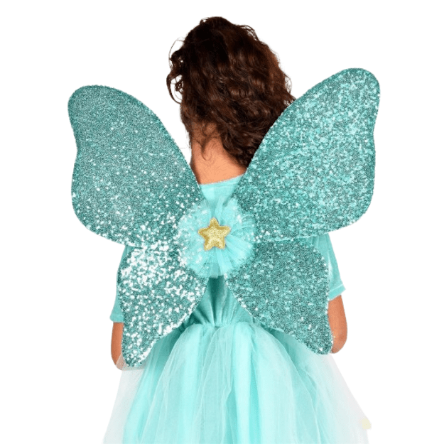 Den Goda Fen - Wings w. Sequin Mint Green (50 cm) (F3550)