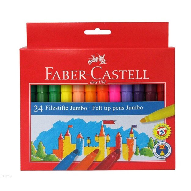 Faber-Castell - Felt tip pen Jumbo, cardboard wallet of 24 (554324)