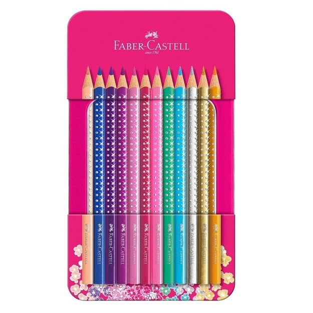 Faber-Castell - Sparkle colour pencil,12 pc in tin box (201737)