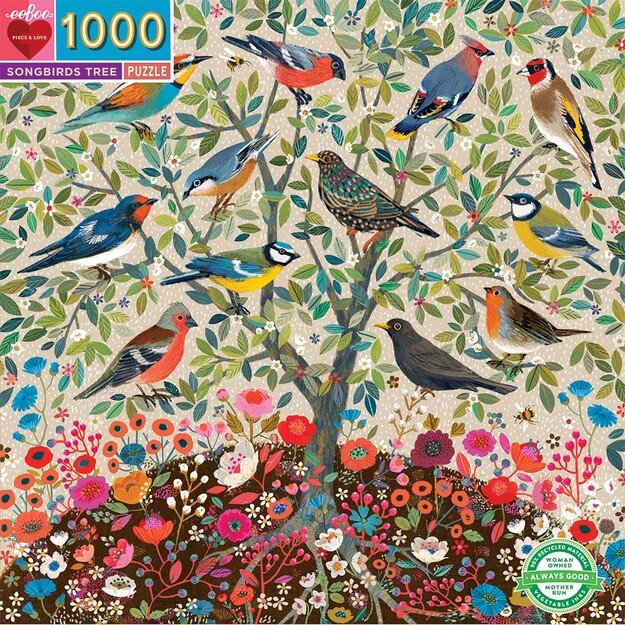 eeBoo - Puzzle 1000 pcs - Songbirds Tree (EPZTSBD)