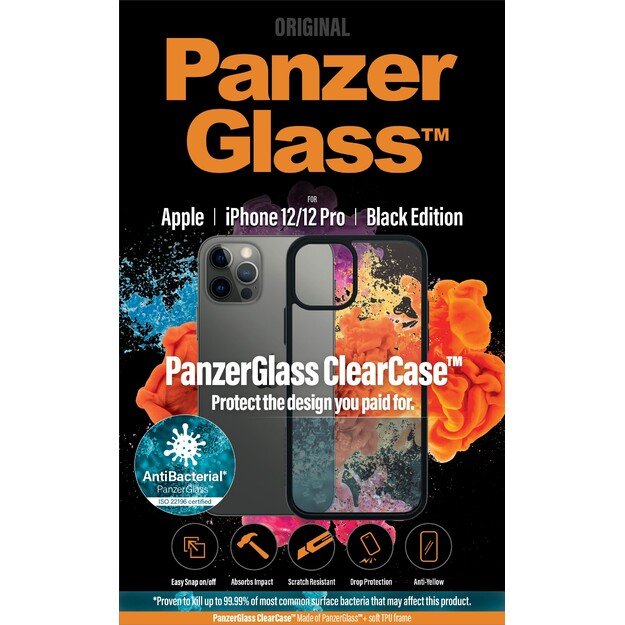 PanzerGlass - ClearCase Apple iPhone 12 - 12 Pro - Black