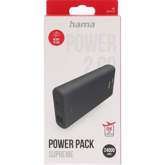 Hama - Powerbank Supreme 24000mAh Grey