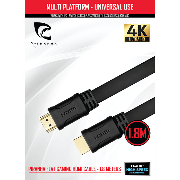 Piranha High Speed HDMI Cable 1.8M