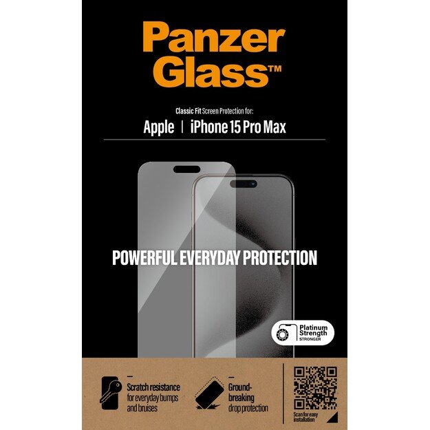 PanzerGlass - Screen Protector iPhone 15 Pro Max - Classic Fit