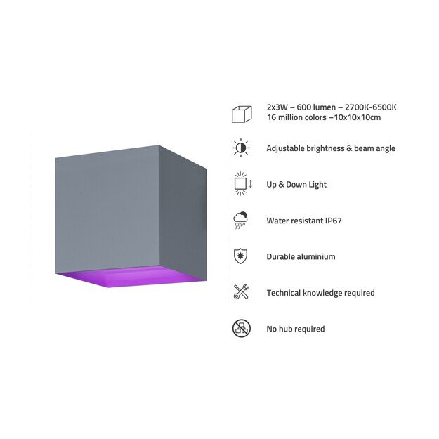 Hombli - Smart Outdoor Wall Light V2, Grey