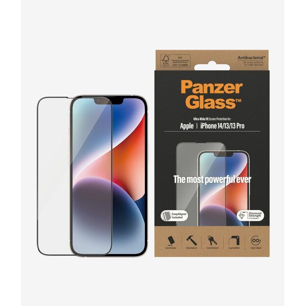 PanzerGlass - Screen Protector Apple iPhone 14 - 13 - 13 Pro - Ultra-Wide Fit w. EasyAligner