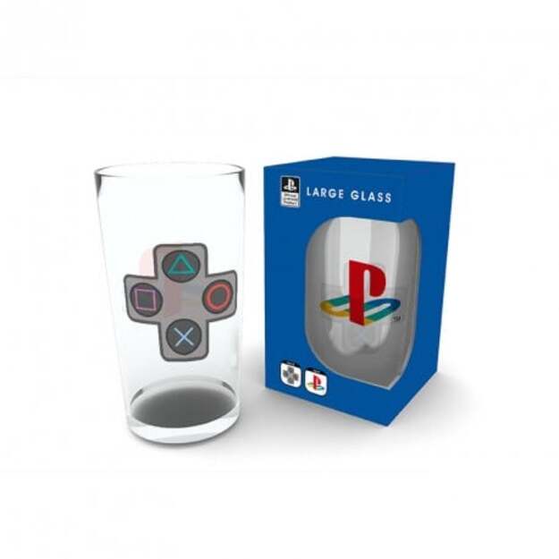 PLAYSTATION - Large Glass - 400ml - Buttons - box