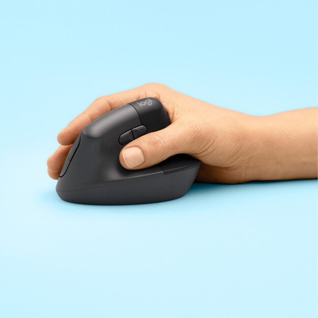 Logitech - Lift Right Vertical Ergonomic Mouse, Graphite/Black