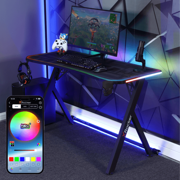 Xrocker Lumio Gaming Desk With Rgb Neo Motion +