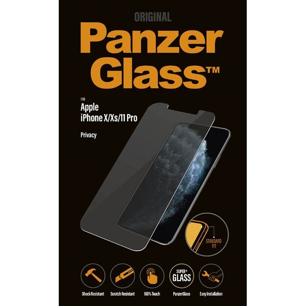 PanzerGlass - Privacy Screen Protector Apple iPhone 11 Pro - Xs - X - Standard Fit