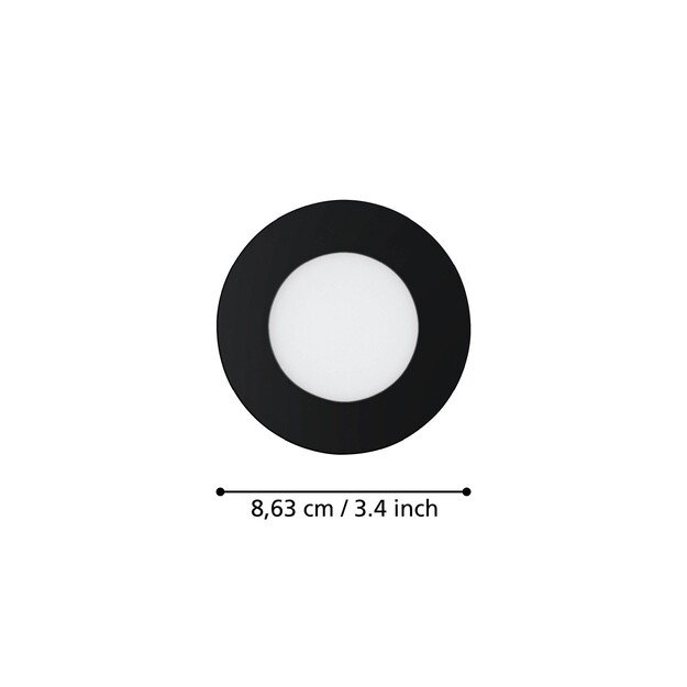 EGLO - Set of 3x Fueva-Z recessed black Ø8.5 - TW - Zigbee, Bluetooth