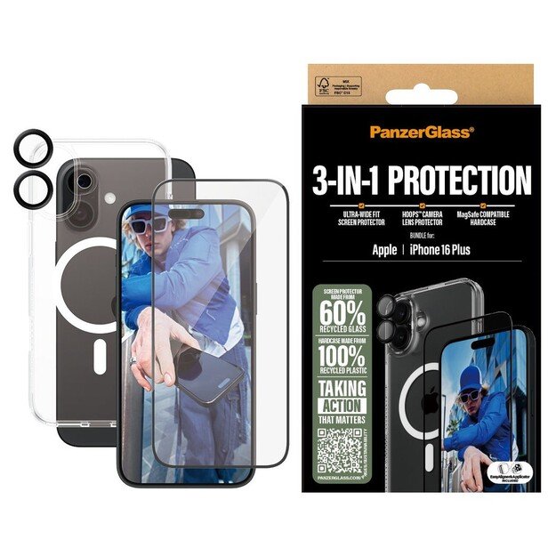 PanzerGlass - iPhone 16 Plus 7'' 3-in-1 Protection Bundle