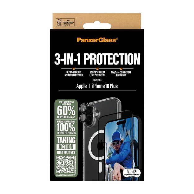 PanzerGlass - iPhone 16 Plus 7'' 3-in-1 Protection Bundle