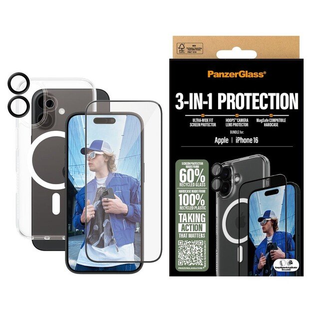 PanzerGlass - iPhone  16 6.1'' 3-in-1 Protection Bundle