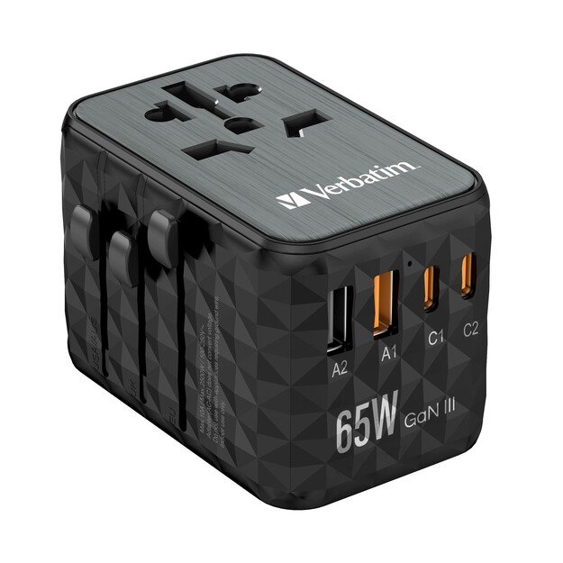 Verbatim - GaN III Universal Travel Adapter UTA-05 PD65W QC 4+