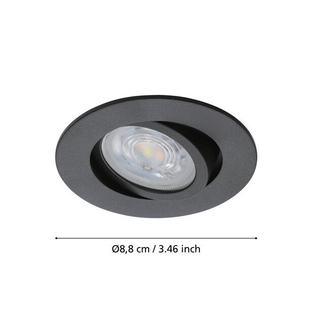 EGLO - Saliceto-Z recessed light black Ø8.8 - RGB + TW - Zigbee, Bluetooth