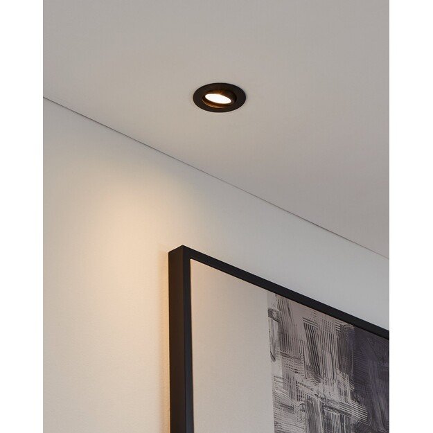 EGLO - Saliceto-Z recessed light black Ø8.8 - RGB + TW - Zigbee, Bluetooth