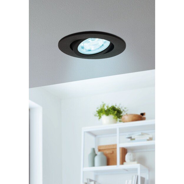 EGLO - Saliceto-Z recessed light black Ø8.8 - RGB + TW - Zigbee, Bluetooth