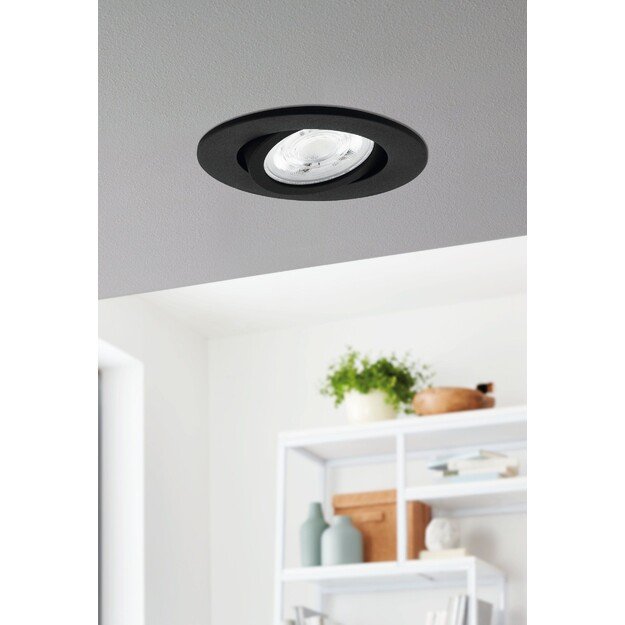 EGLO - Saliceto-Z recessed light black Ø8.8 - RGB + TW - Zigbee, Bluetooth