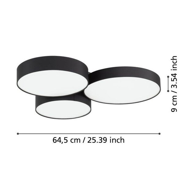 EGLO - Barbano-Z ceiling lamp black 60.5x56x5 - RGB + TW - Zigbee, Bluetooth