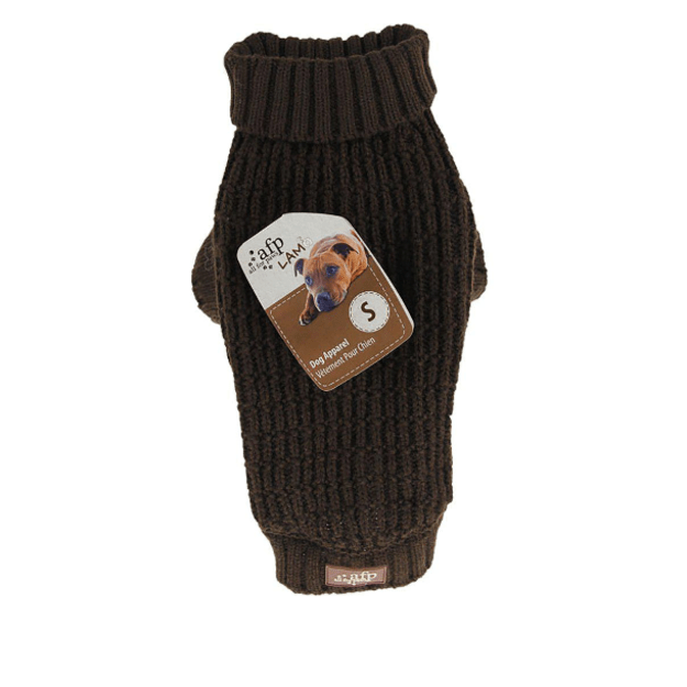 All For Paws - Knitted Dog Sweater Fishermans Brown XS 20.3CM - (632.9130)