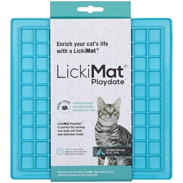 LICKIMAT - Cat Playdate Light Blue 20X20Cm - (785.5330)