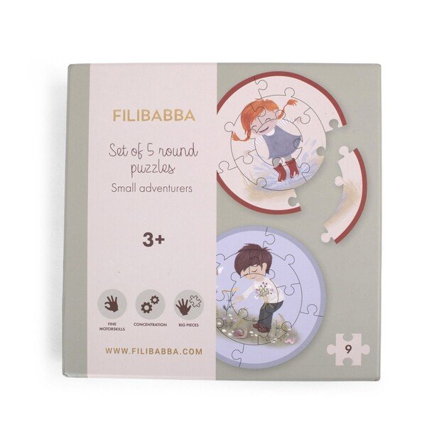 Filibabba - Set of 5 round puzzles - Small adventurers - (FI-03321)