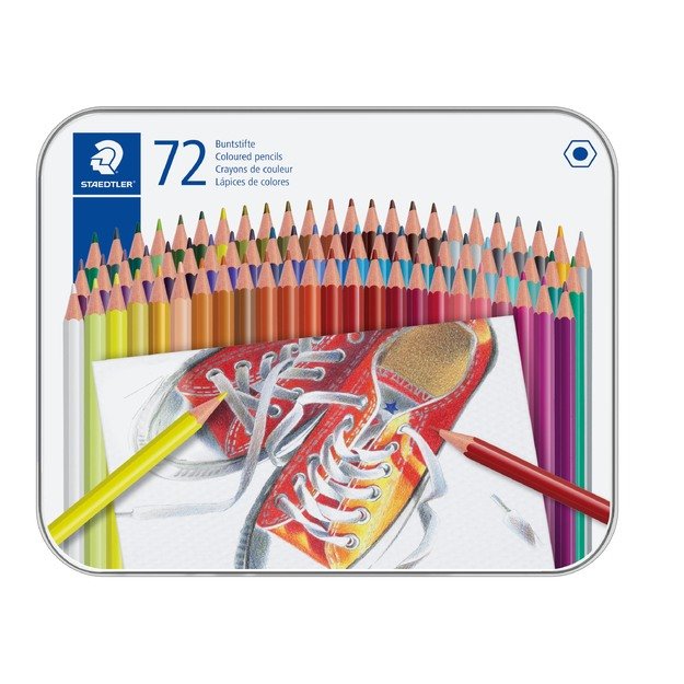 Staedtler - Coloured pencil hexagonal in metal boks, 72 pc (175 M72)