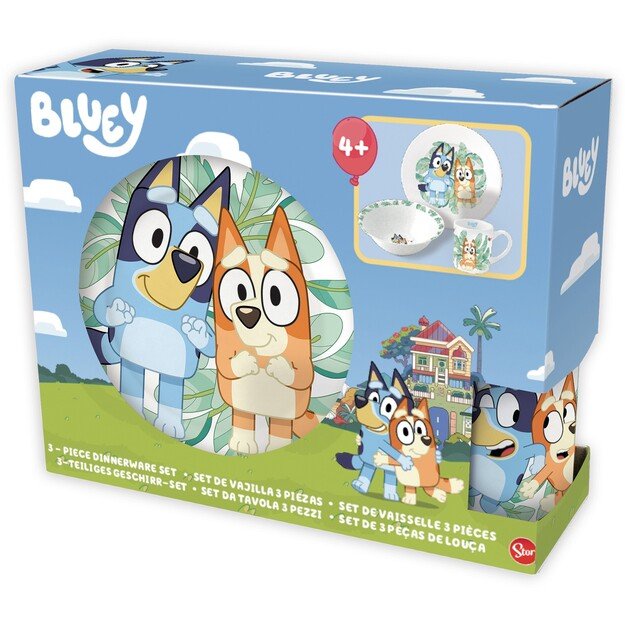 Stor - 3-Piece Ceramic Gift Set - Bluey  (88055)