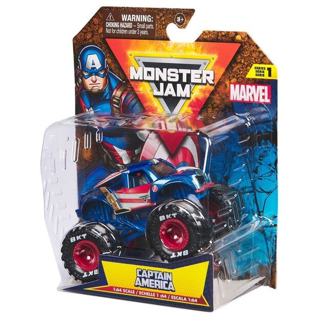 Monster Jam - 1:64 Marvel Single-Captain America (6071333)