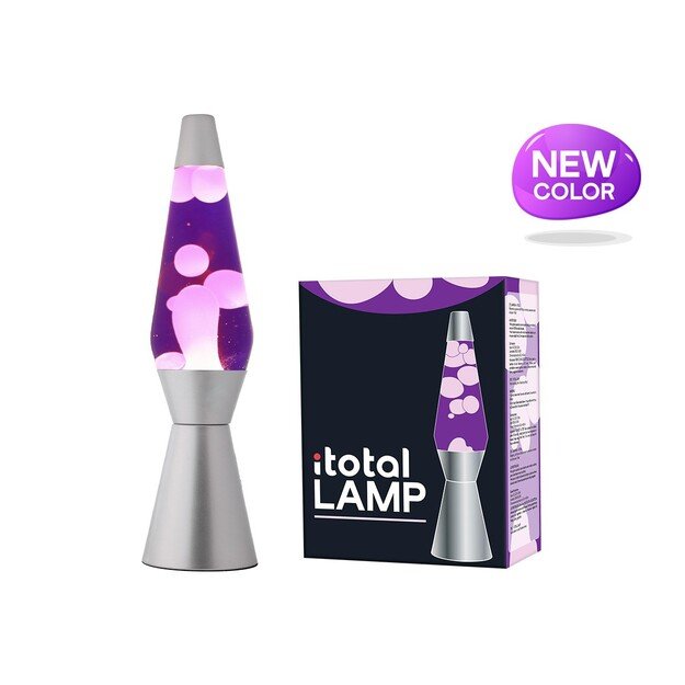 iTotal - Lava Lamp 36 cm - Silver Base, Purple Liquid and White Wax (XL1766)