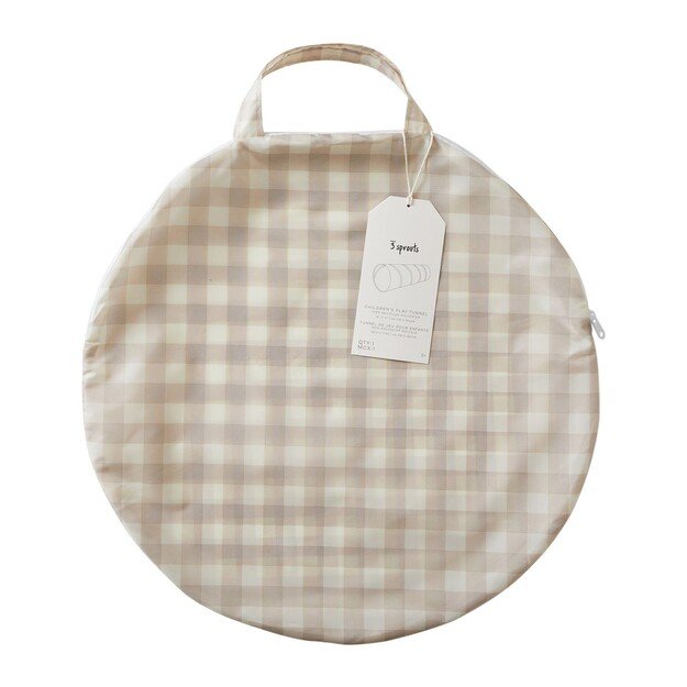 3 Sprouts - Play Tunnel, Gingham/Beige - (ITLGBG)