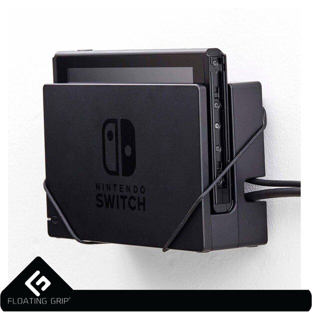 Nintendo Switch dock wall mount by FLOATING GRIP®, Black