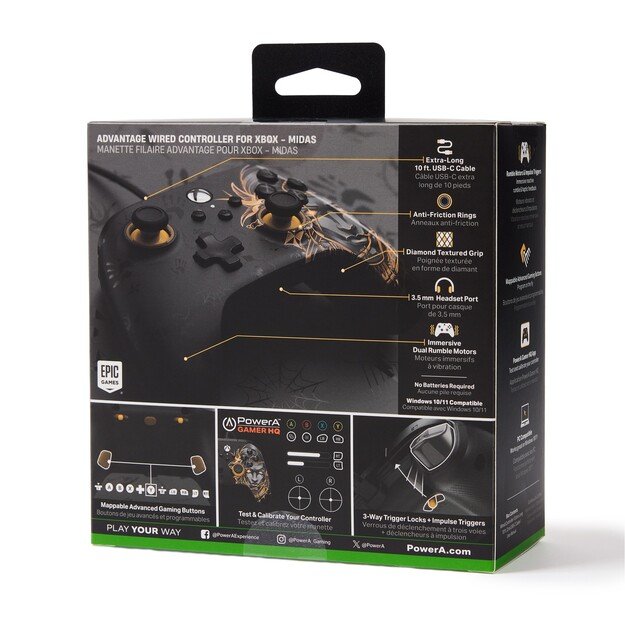 PowerA Advantage Wired Controller - Midas Fortnite (Xbox Series X - S)