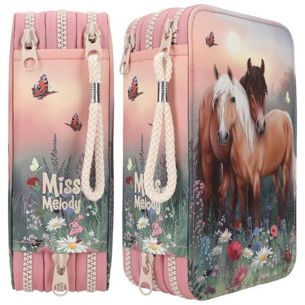 Miss Melody - Triple Pencil Case FLOWERS ( 0412869 )