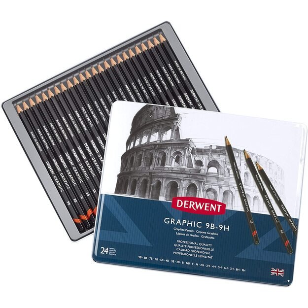 Derwent - Graphic Pencil Set, 24 Tin