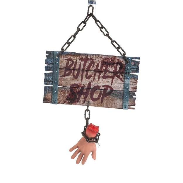 Joker - Halloween - Butcher Shop Sign w. Hand (40 cm) (97048)