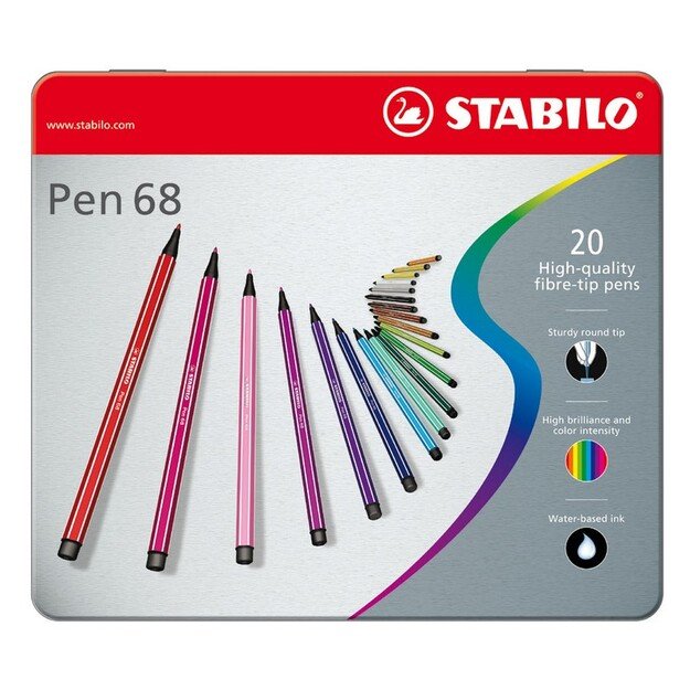 Stabilo - Pen 68 - Metal box of 20 Colours