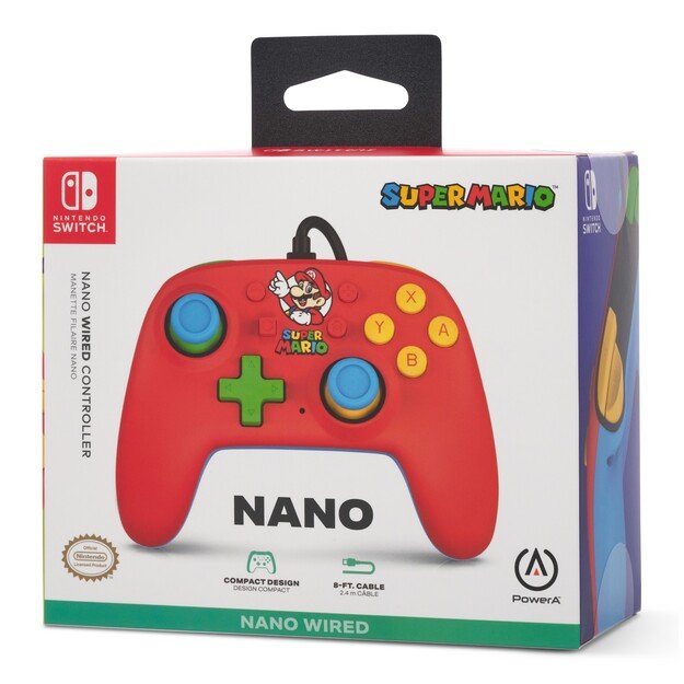 PowerA Nano Wired Switch Controller - Mario Medley /Nintendo Switch