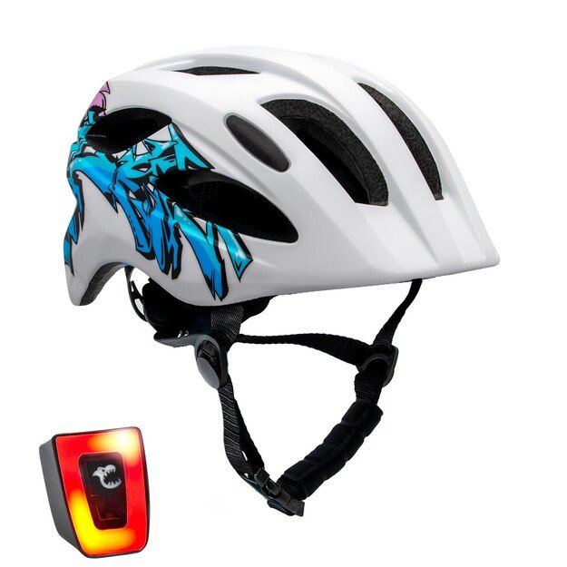 Crazy Safety - Grafitti Bicycle Helmet - White/Blue (160101-07-01)